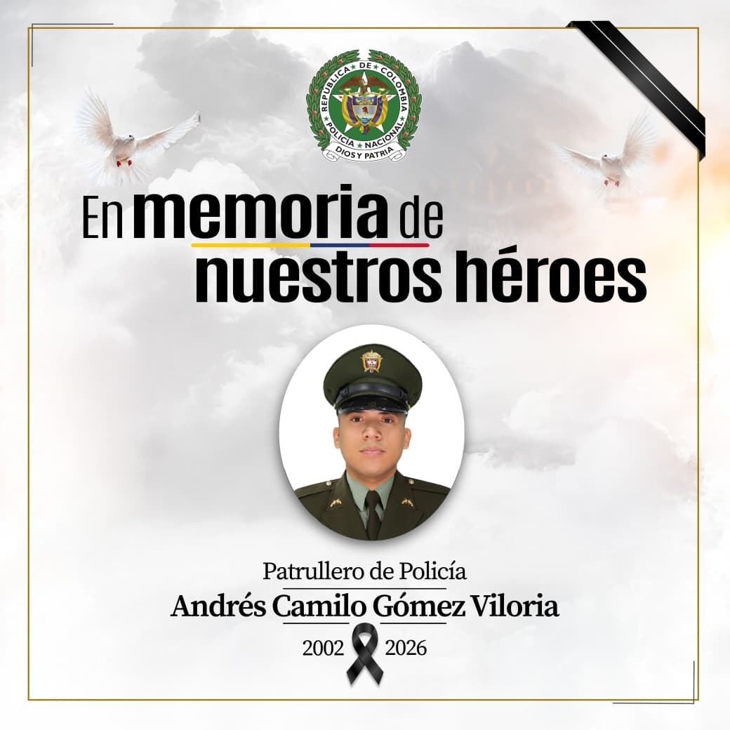 Patrullero Andrés Camilo Gómez. / Foto: Policía Nacional.